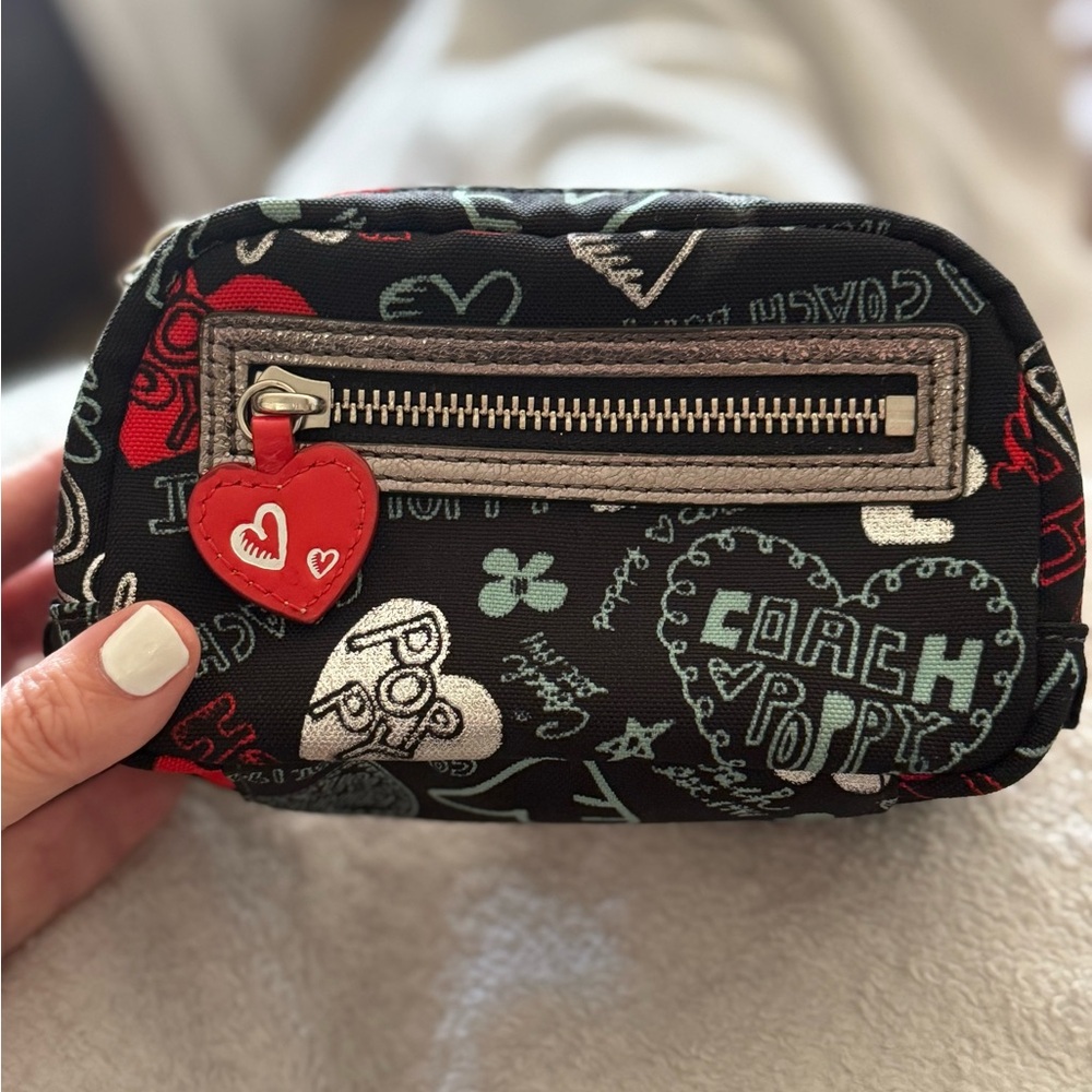 Black Pouch with Red Heart Charm